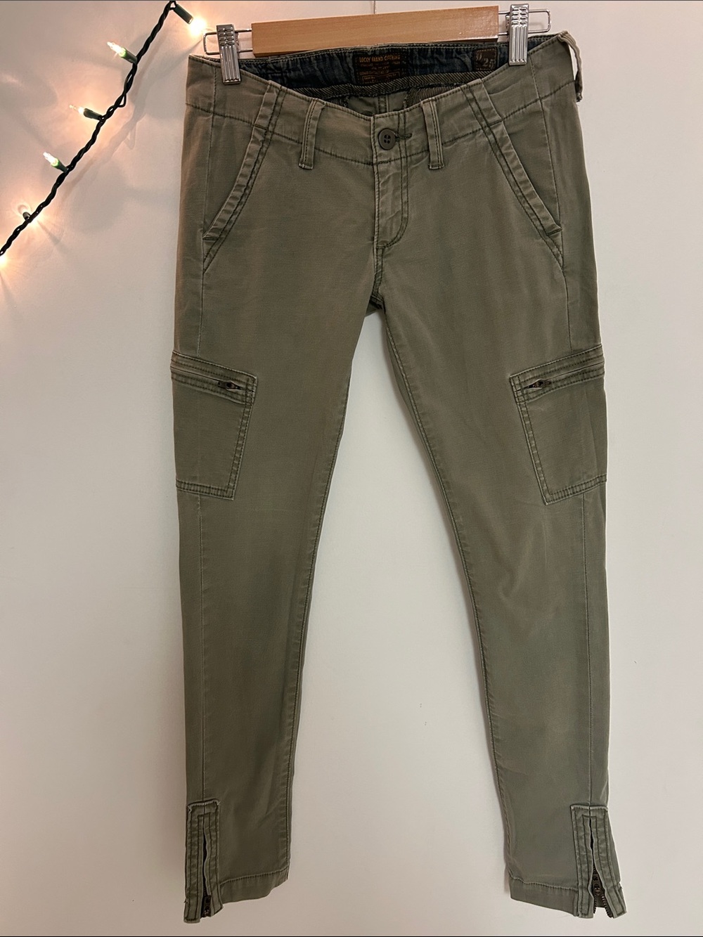 Lucky Brand Olive Green Skinny Cargo Jeans